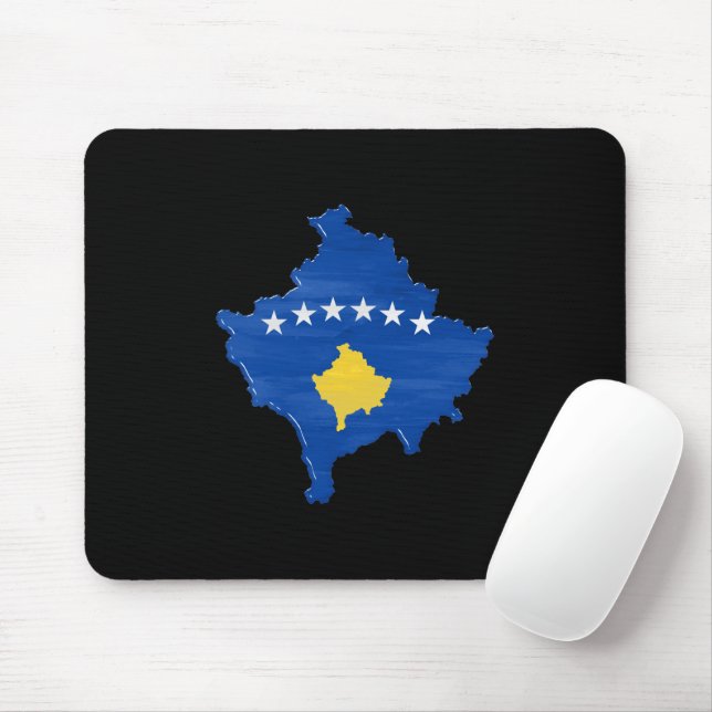Kosovo-Flagge und -Karte Mousepad (Mit Mouse)