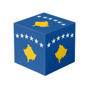 Kosovo-Flagge Würfel