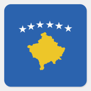 Kosovo-Flaggen-Aufkleber Quadratischer Aufkleber
