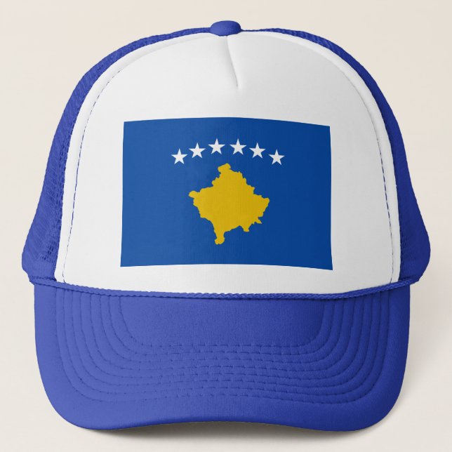 Kosovo-Flaggen-Hut Truckerkappe (Vorderseite)
