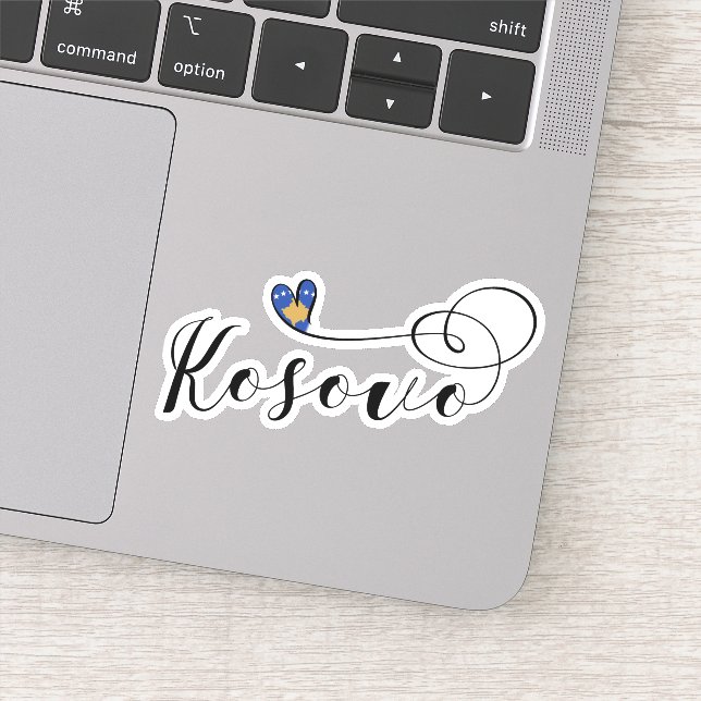 Kosovo-Flaggenherz, I Liebe Kosovo, Kosovo Aufkleber (Detail)