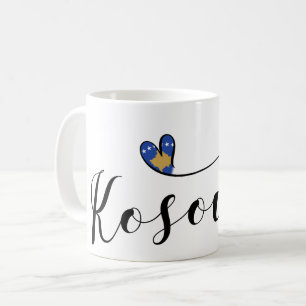 Kosovo-Flaggenherz, I Liebe Kosovo, Kosovo Kaffeetasse