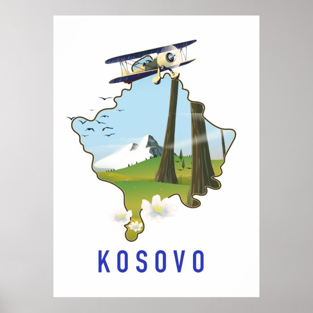 Kosovo-Karte Poster (Vorne)