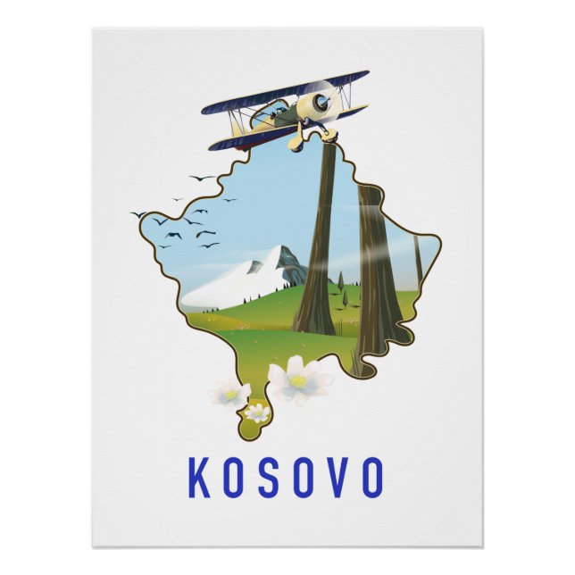 Kosovo-Karte Poster (Vorderseite)
