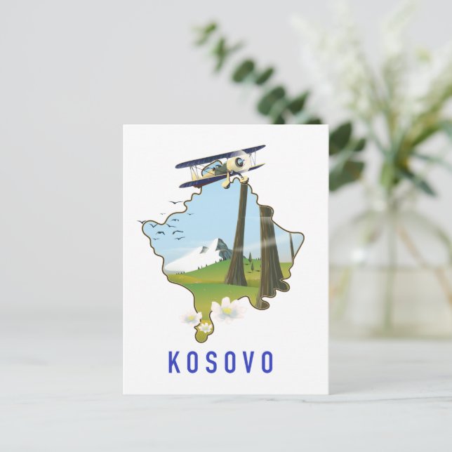 Kosovo-Karte Postkarte (Stehend Vorderseite)