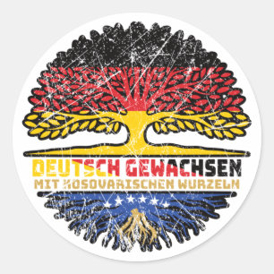 Kosovo Kosovarisch Deutsch Deutschland Baum Wurzel Runder Aufkleber