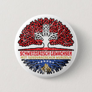 Kosovo Kosovarisch Schweizer Schweiz Baum Wurzel Button