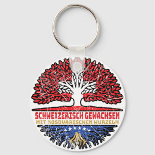 Kosovo Kosovarisch Schweizer Schweiz Baum Wurzel Schlüsselanhänger