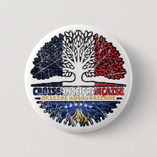 kosovo-kosovarische Flagge Frankreich Tree Roots Button