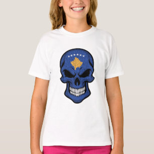 Kosovo lächelnde Schädelflagge T-Shirt