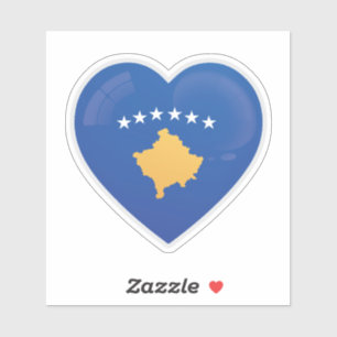 Kosovo-Liebesflagge Aufkleber