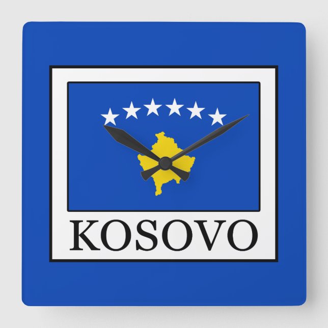 Kosovo Quadratische Wanduhr (Vorderseite)