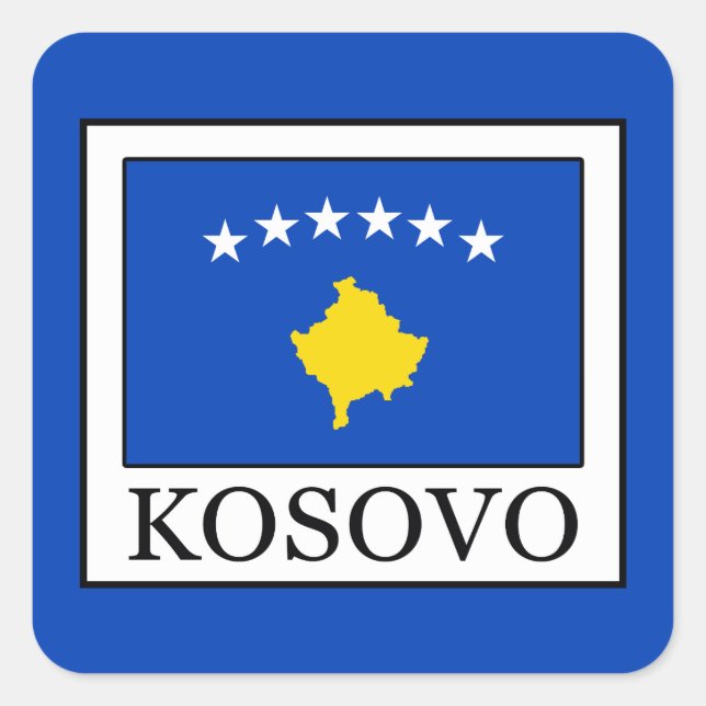 Kosovo Quadratischer Aufkleber (Vorderseite)