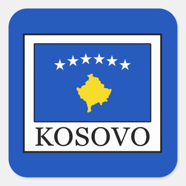Kosovo Quadratischer Aufkleber (Vorderseite)
