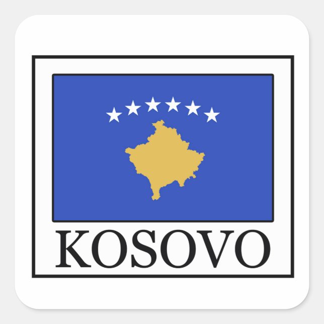 Kosovo Quadratischer Aufkleber (Vorderseite)