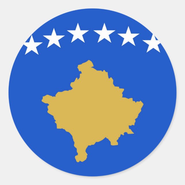 Kosovo Runder Aufkleber (Vorderseite)