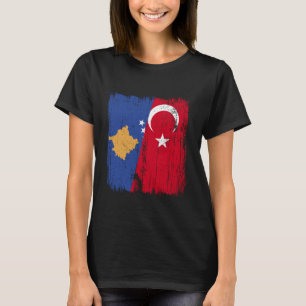 Kosovo Türkei Halbflagge Türkei Kosovare Türkische T-Shirt