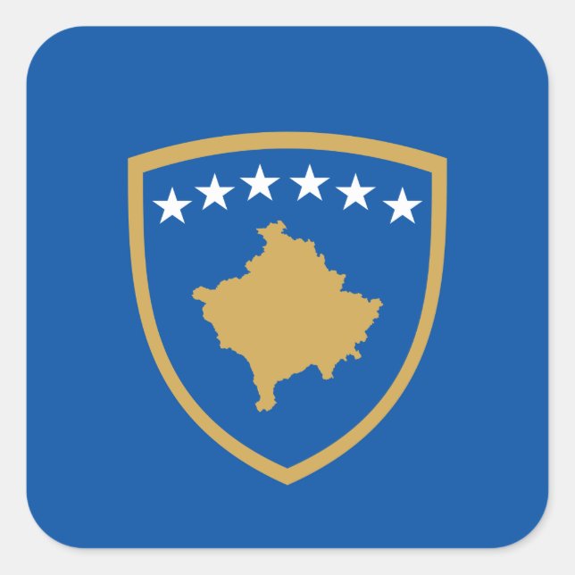 Kosovo-Wappen, Kosovo Quadratischer Aufkleber (Vorderseite)