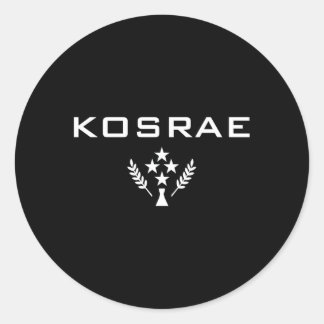 Kosrae Flag Mikronesia Tofol Runder Aufkleber
