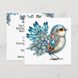 Kostbare Bling Vögel Thema Einladung