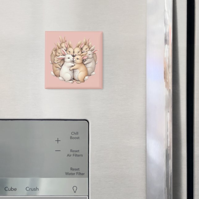 Kostbare Bunnies in einer gemütlichen, pastellfarb Magnet (In Situ (Kühlschrank))