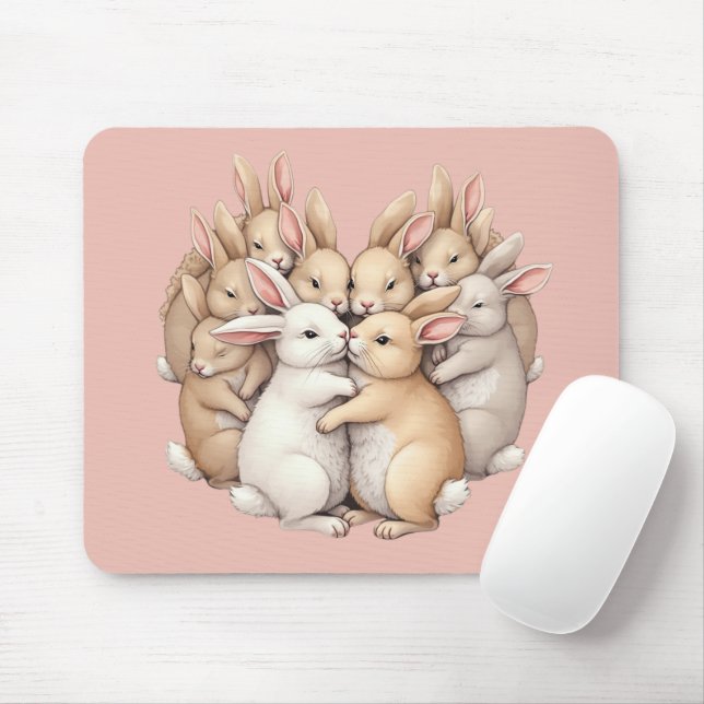 Kostbare Bunnies in einer gemütlichen, pastellfarb Mousepad (Mit Mouse)