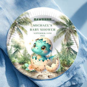 Kostbare Dino-Baby-Party bald schlüpfende Teller