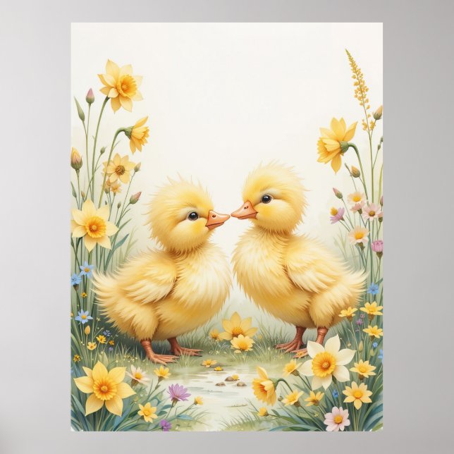 Kostbare Ducklings-Wanddekoration Poster (Vorne)