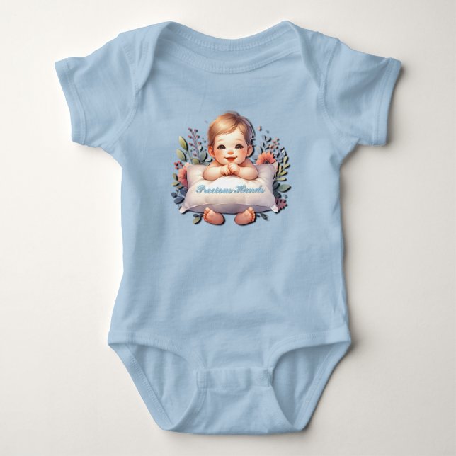 Kostbare Hände Baby Junge Strampler (Vorderseite)