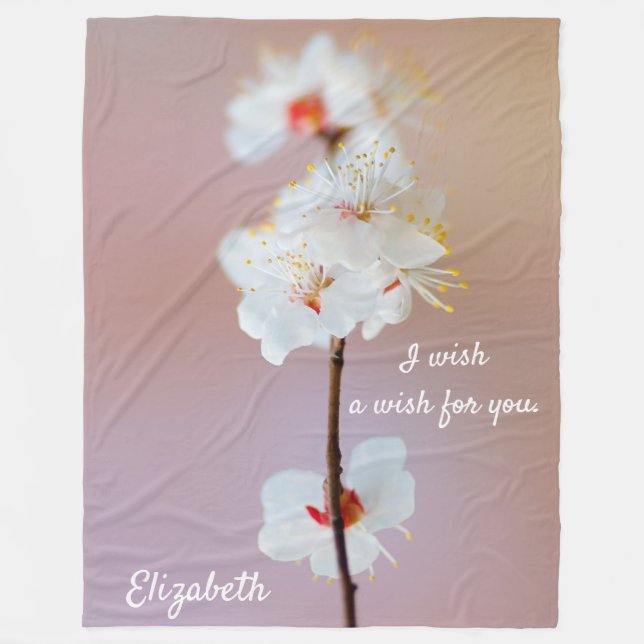 Kostbare japanische Aprikosenblüten Fleecedecke (Vorderseite)