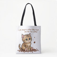 Kostbare Kaffee-liebende Kitten Tote Tasche