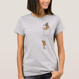 Kostbare Katzen Klettern im Imitat Pocket T-Shirt