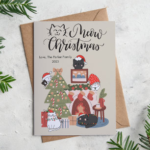 Kostbare Katzen Zimmer Haustier Lover Weihnachtswo Feiertagskarte