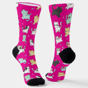 Kostbare Kawaii Cats Muster Socken
