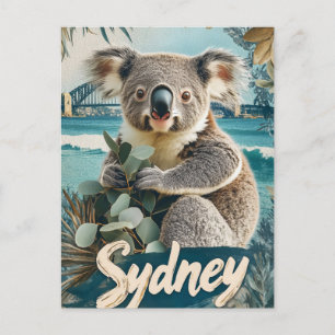 Kostbare Koala mit Sydney Harbour Bridge Feiertagspostkarte
