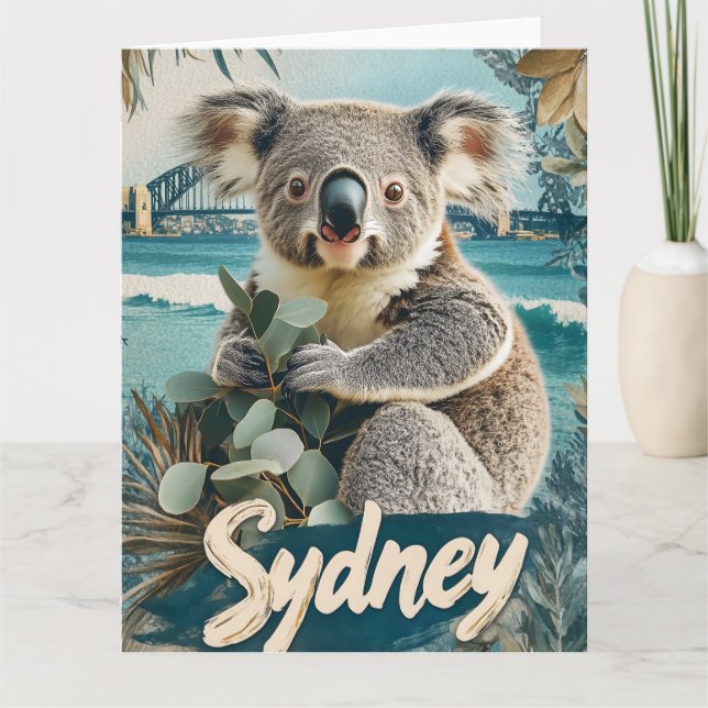 Kostbare Koala mit Sydney Harbour Bridge Karte (Vorderseite)