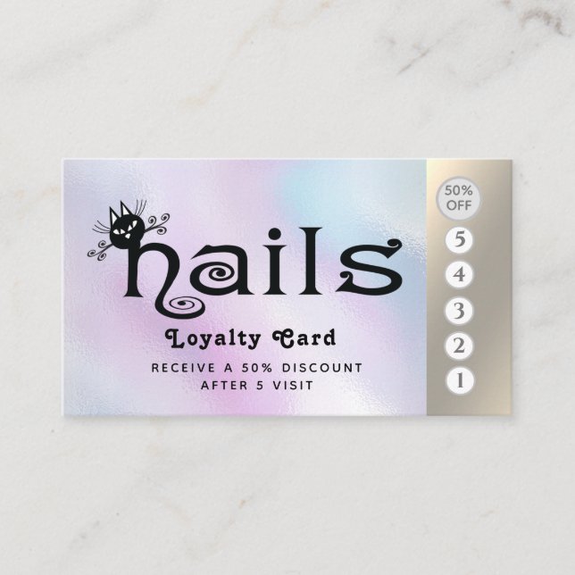 Kostbare niedliche Fun Nails Katzentreuekarte Treuekarte (Vorderseite)