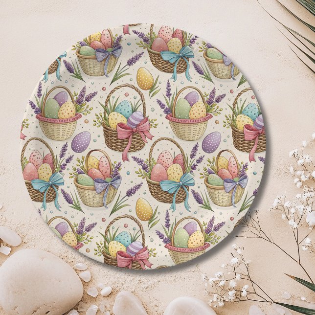 Kostbare Osterkörbe mit Lavendel Pappteller (Von Creator hochgeladen)