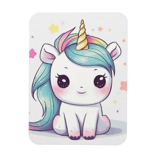 Kostbare Pastel Kawaii Einhorn Magnet