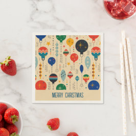 Kostbare Retro-Muster Ornamente Frohe Weihnachten Serviette