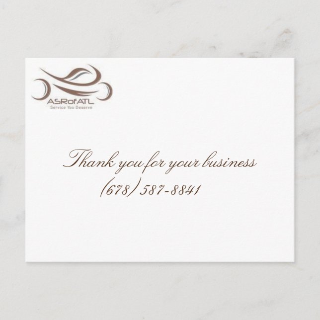 Kostbare Rollerreparatur von Atlanta Postkarte (Vorderseite)