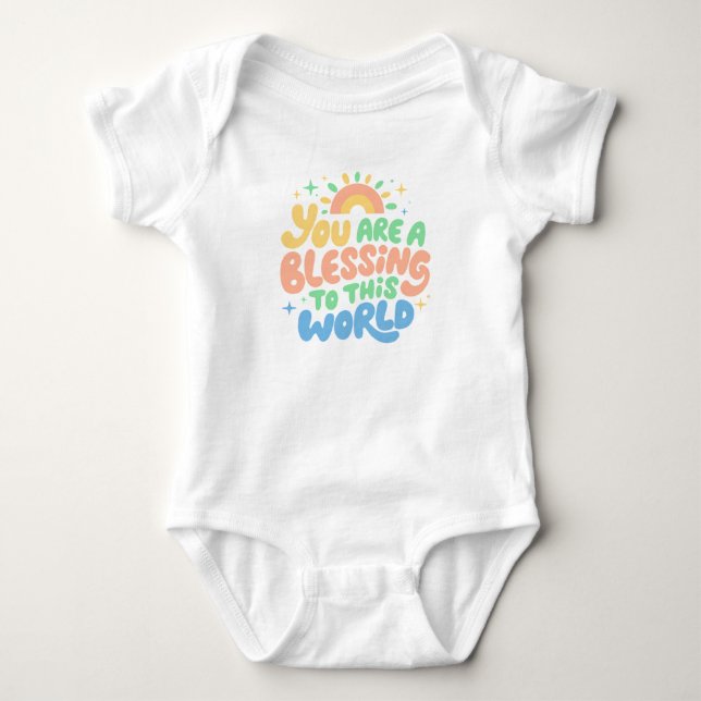 Kostbare Segensbotschaft für glückliche Kinder Baby Strampler (Vorderseite)