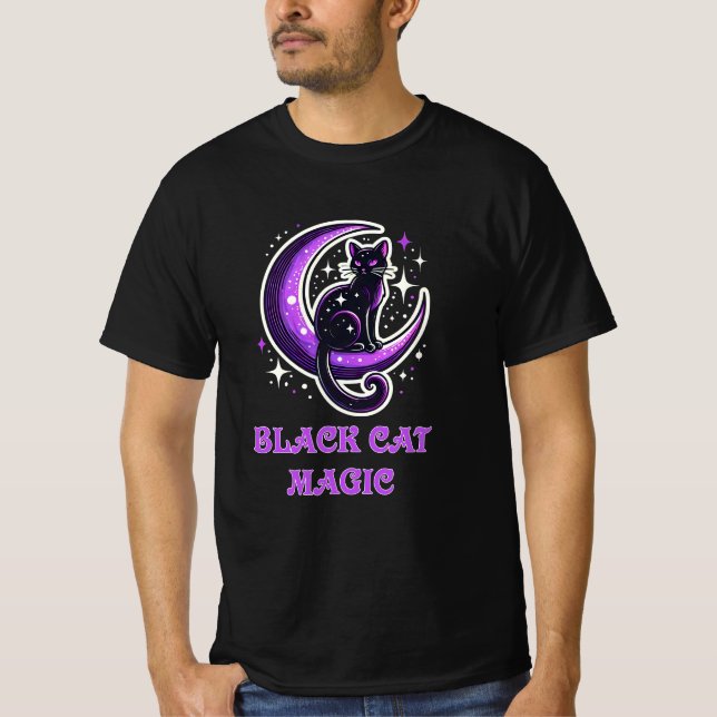 Kostbare und schwarze Katzen-Designs T-Shirt (Vorderseite)