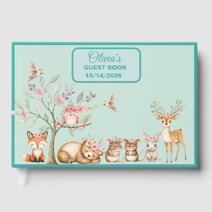 Kostbare Waldtiere Baby Shower Gästebuch