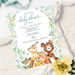 Kostbare Woodland Babydusche Einladung
