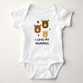 Kostbares Bärendesign "I Liebe My Mummies" Baby Strampler