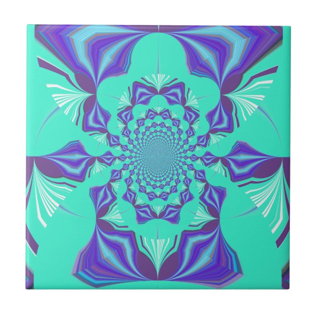 Kostbares Blau Fliese (Vorderseite)