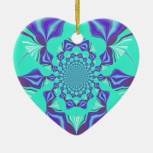 Kostbares Blau Keramik Ornament