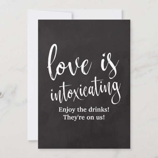 Kostbares Chalkcoard-Hochzeitssymbol für Bar (Vorderseite)