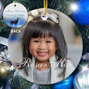 Kostbares Foto Custom Reindeer Winter Wonderland Keramik Ornament